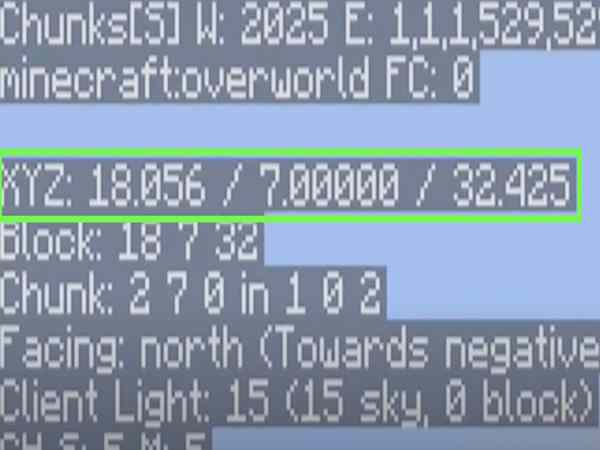 Cách xem tọa độ trong Minecraft PE