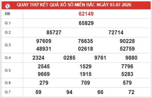 Dự đoán XSMB 03/07/2026 - Dự đoán miền Bắc thứ 6 chuẩn xác